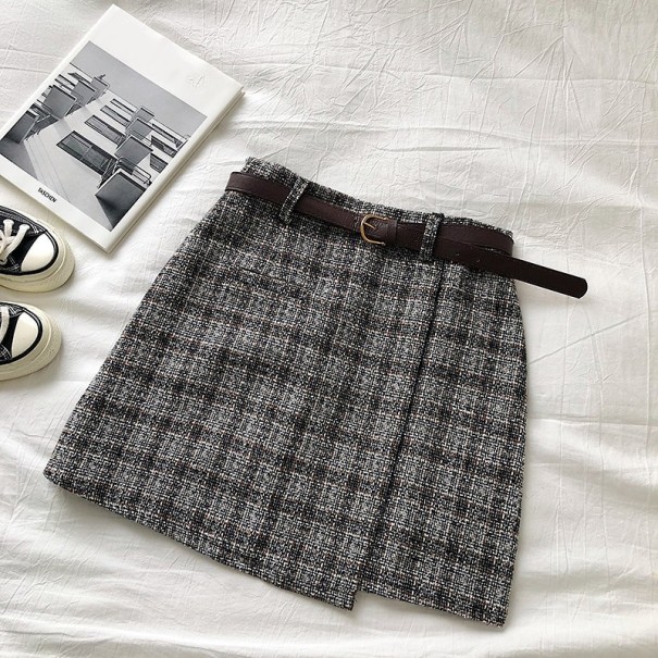Vintage minirok voor dames grijs S