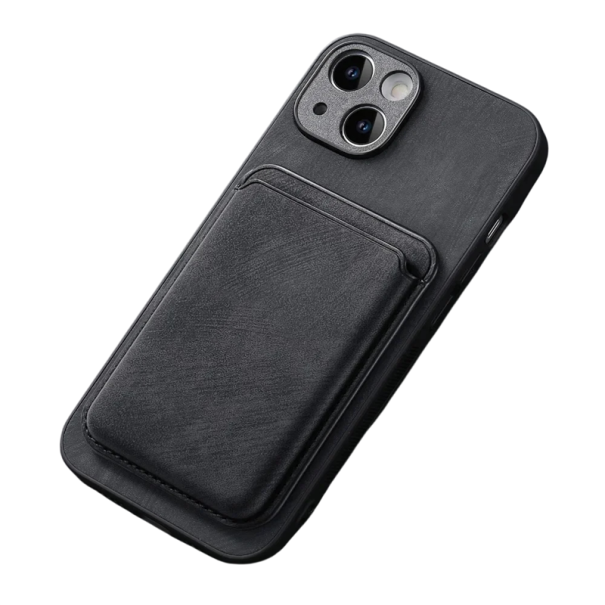 Vintage nahkakotelo magneettirahalla iPhone 17 Air Irrotettava suojakuori korttipidikkeellä PU nahkaa TPU musta