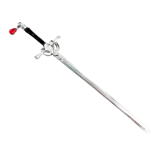 Vintage τσιμπίδα μαλλιών σε σχήμα σπαθιού 22,6×4,2 εκ. Κομψό μεταλλικό αξεσουάρ μαλλιών Κλασική διακόσμηση για τα μαλλιά Παραδοσιακό σχέδιο για την περιποίηση των μαλλιών 1