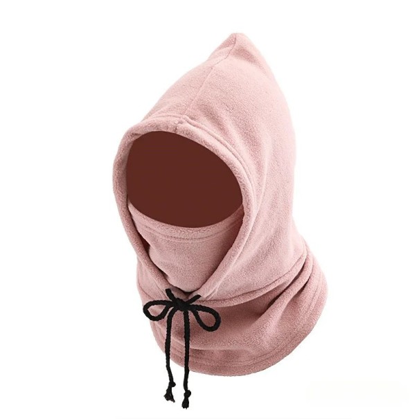Vinterbalaclava med huva 50 x 45 cm Polyester Varm skydd för huvud, nacke och ansikte Balaclava för kallt väder rosa