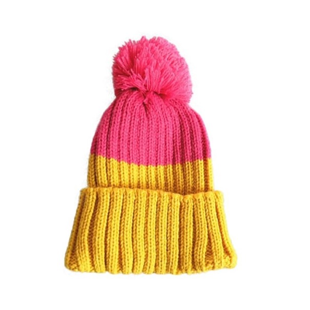 Vinterhatt för barn med pompom Rosie mörkrosa