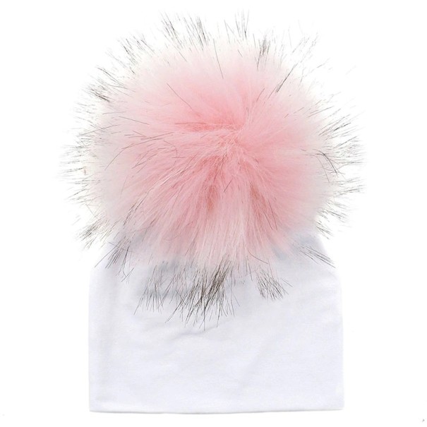 Vinterhatt för barn med pompoms J3027 ljusrosa M