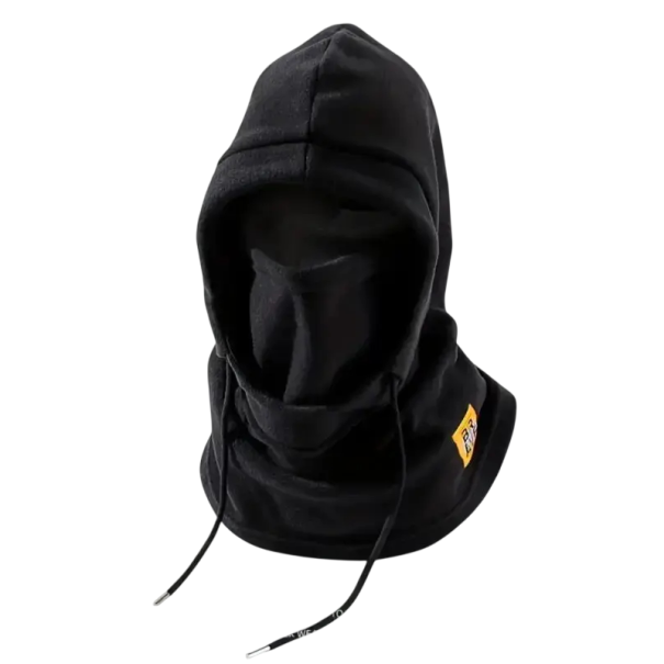 Vintermössa med mask och halsduk 56 x 46 cm Varm balaclava för kallt väder Bomull polyester Huvud och nackskydd svart