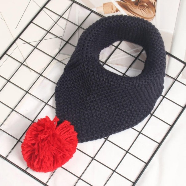 Vinterscarf i ull för barn med pompom J2486 röd