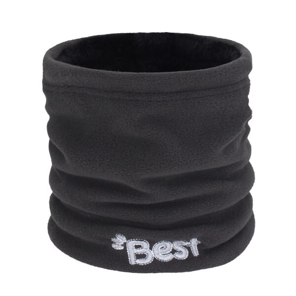 Vinterscarf med inskription mörkgrå