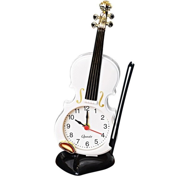 Violin Table Clock white