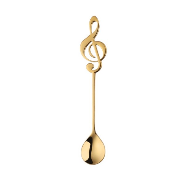 Violinschlüssellöffel golden S