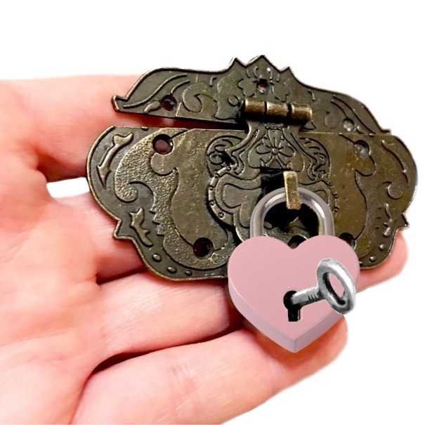 Visací zámek a klíč růžová