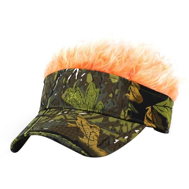Visera con pelo falso naranja