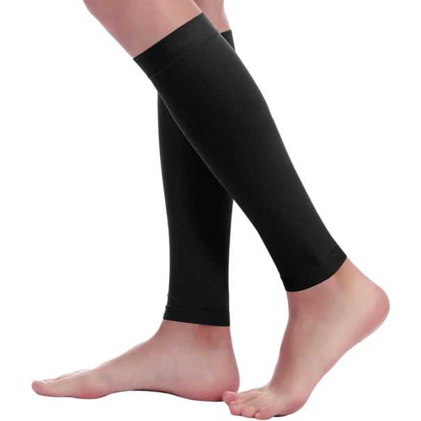 Visszér kompressziós zokni sport kompressziós vádli ujjak kompressziós térd magas lábujj nélkül fekete L