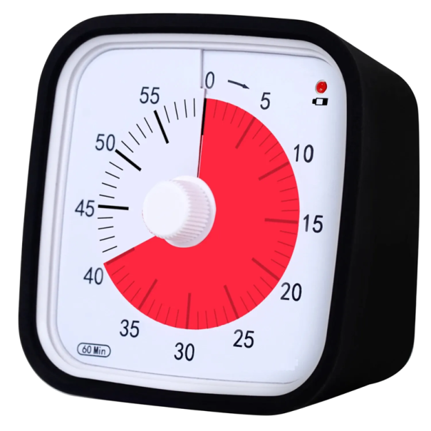 Visuele timer Minute Minder 60 minuten Kleurrijke aftelling Stille werking Tijdsherinnering Hulpmiddel voor kinderen Leren Huishouden School Kantoor zwart