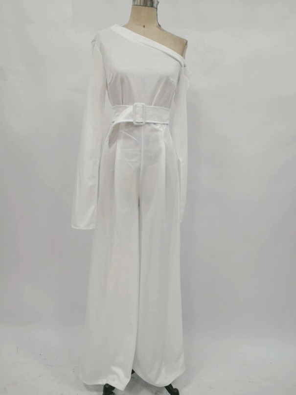 Vit formell jumpsuit för kvinnor