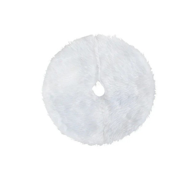 Vit julmatta under granen 38 x 38 cm Mjuk dekorativ matta för liten gran Elegantisk vit mattor för vinter- och högtidsdekoration 1