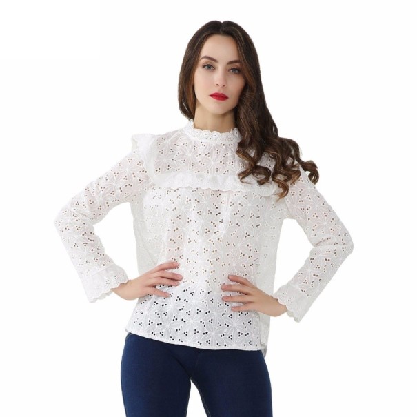 Vit perforerad blus