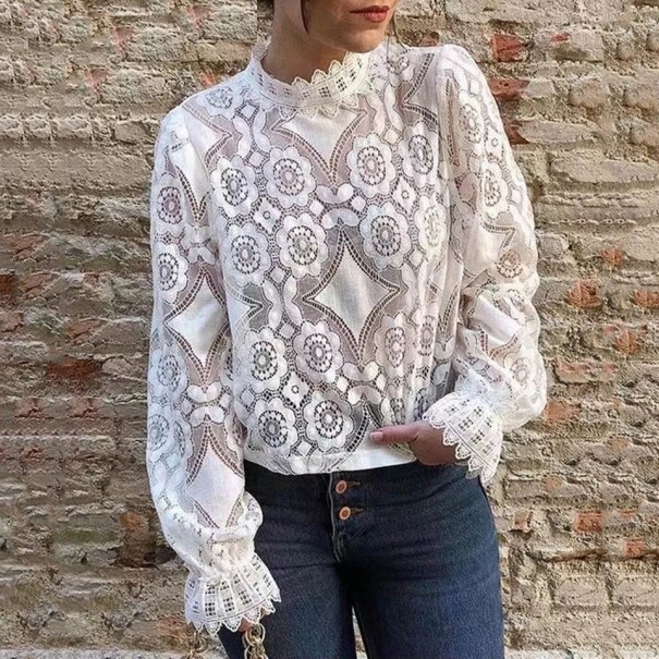 Vit skir blus
