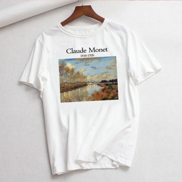 Vit T-shirt för kvinnor med tryck B251 S 2