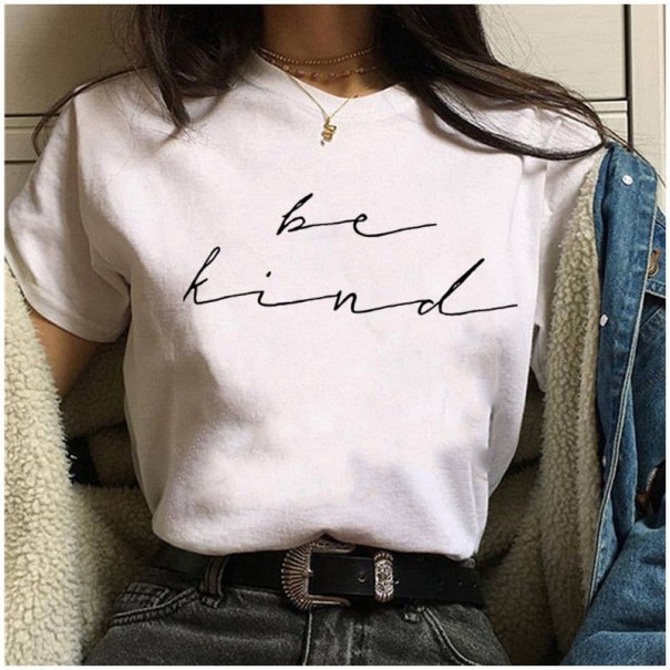 Vit T-shirt för kvinnor med tryck XL