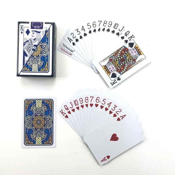 Vízálló műanyag játékkártyák matt felülettel, 54 darab piros vagy kék színben, pókerhez, jokerhez vagy kanasztához, 58 x 88 mm kék