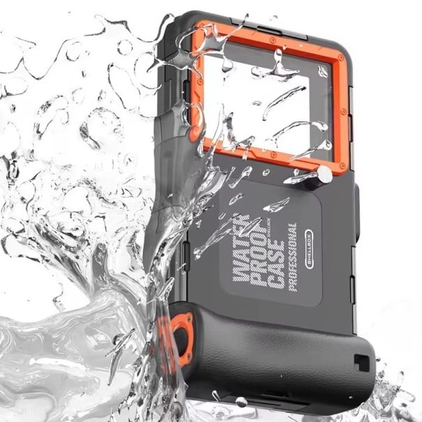 Vízálló telefonvédő tok 15 m-ig Úszó- és búvárvédő prémium tok 6,9" Nyakpánt 19,5x10,9x4,4 cm szürke