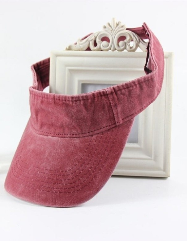 Vizor din denim pentru femei burgundy