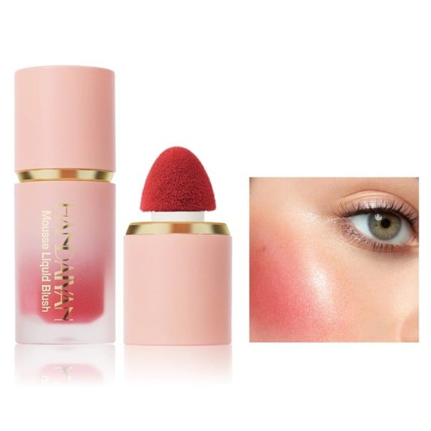 Vloeibare blush voor gezicht en lippen 6,5 ml 71 x 26 mm Waterdichte matte blush in tube met sponsapplicator langdurig effect 4