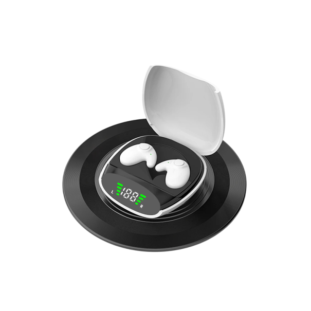 Voděodolná bezdrátová sluchátka s mikrofonem TWS Bluetooth 5.3 LED displej nabíjecí pouzdro dotykové ovládání nabíjení Type-C pro hudbu bílá