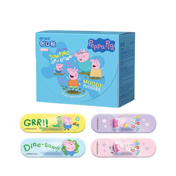 Vodeodolné náplasti pre deti 120 ks 72 x 22 mm Farebné náplasti s motívom Prasiatko Peppa Kreslené náplasti Zábavné hojenie rán 1