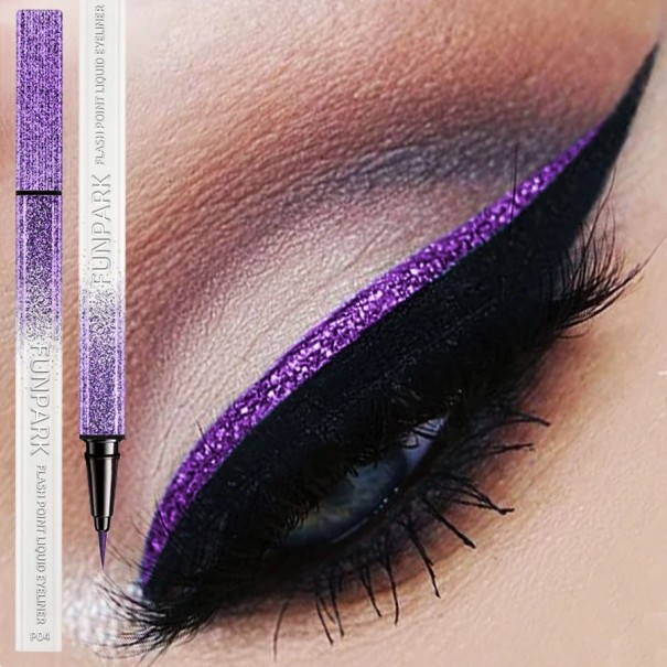 Voděodolné tekuté oční linky 13 x 1 cm s tenkým štětcem v 6 barevných variantách dlouhotrvající a nesmazatelné pro výrazný make-up fialová