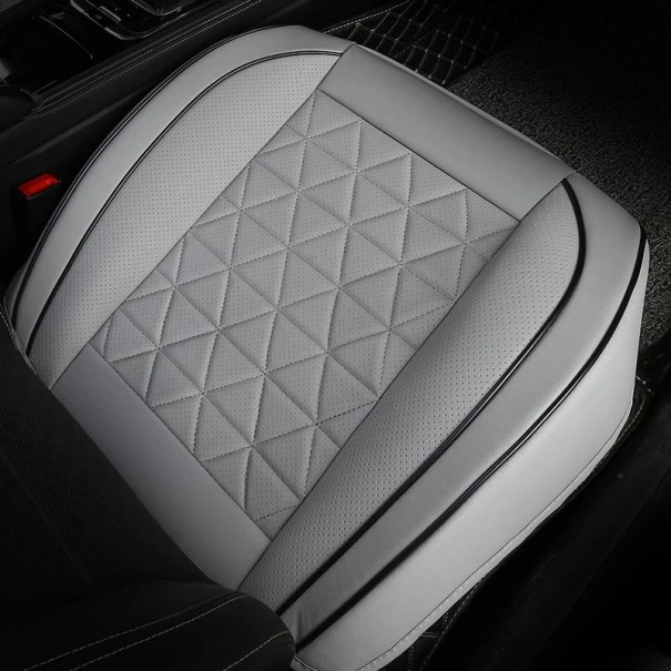 Vodeodolný kožený autopoťah s vreckom 52x49 cm Ochranný poťah na autosedačku Prémiová umelá koža Auto doplnok Komfortný sedák Čalúnenie sedadla sivá