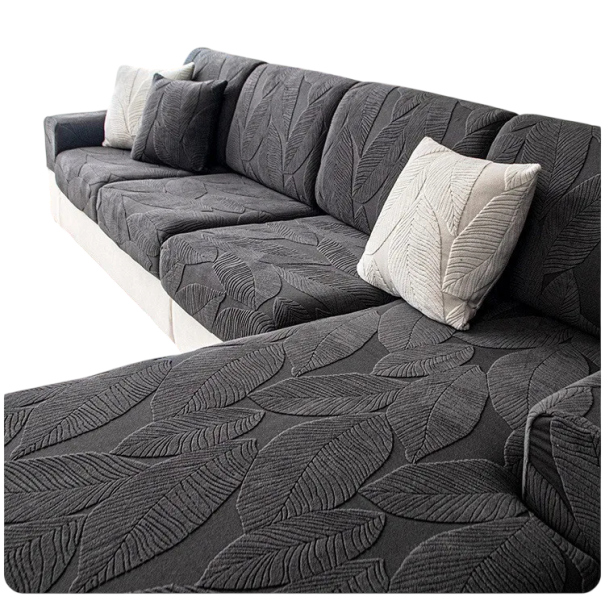 Voděodolný potah na opěradlo pohovky elastický a měkký žakárová látka 80-100 x 50-65 cm ochrana sedacích souprav do obývacího pokoje tmavě šedá