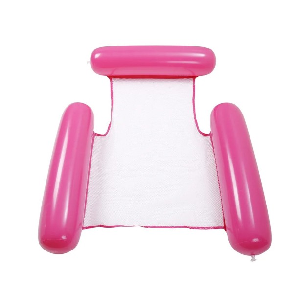 Vodné hojdacie kreslo 133 x 100 cm PVC Nafukovacie lehátko s opierkou a podrúčkami Plávajúce kreslo do bazéna na vodu relaxačné ružová