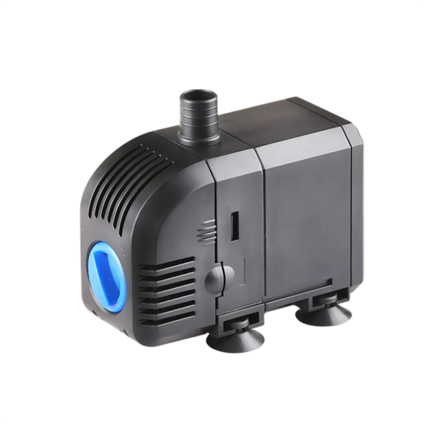 Vodní ponorné čerpadlo HJ-600 8 W s regulací proudu kolečkem a průtokem 600 l/h s výtlakem 1,3 m o rozměrech 96 x 61 x 86 mm v černé barvě 1