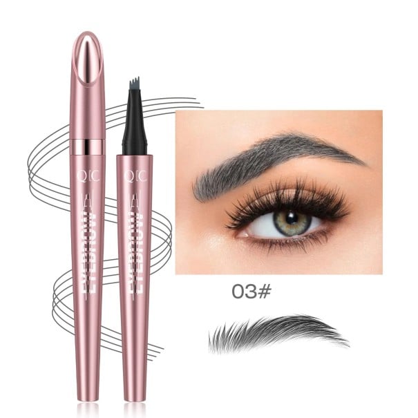 Vodoodolná tekutá ceruzka na obočie 1 ml 3 x 1,5 x 13,6 cm so štvornásobným aplikátorom v 6 prírodných odtieňoch pre 24-hodinový mikroblading efekt 3