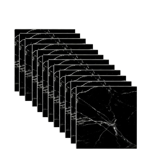 Vodotěsné mramorové samolepící tapety  Vinylové tapety 10 ks Pro kuchyně, koupelny a interiérové dekorace černá