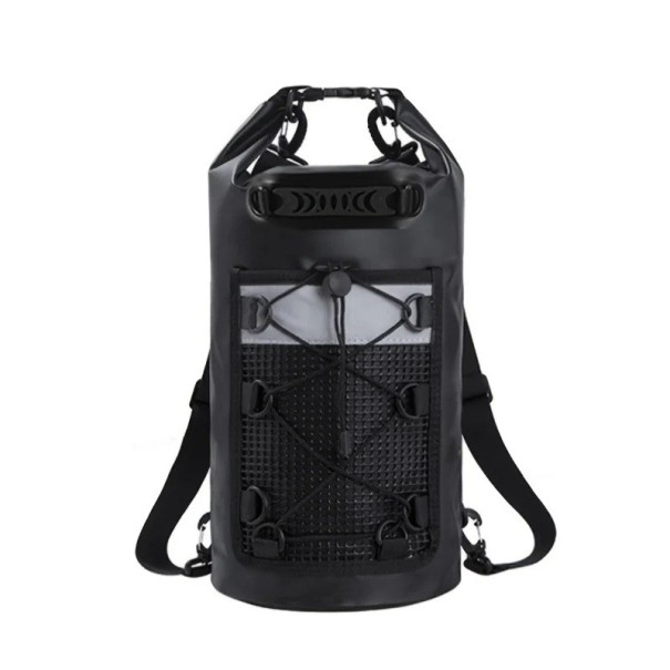 Vodotesný PVC batoh 20L 58x37x24 cm Cez rameno Suchý plavecký batoh pre ženy aj mužov Kajak Rafting Surfovanie Trekingová taška čierna