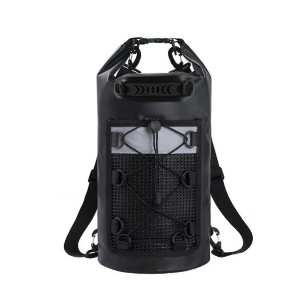 Vodotesný PVC batoh 30L 61x43x28 cm Plavecký suchý vak pre mužov a ženy Cez rameno Rafting Kajak Surfovanie Lodenice Trekking čierna