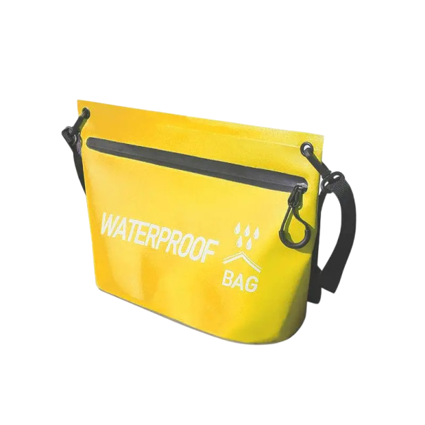 Vodotěsný suchý vak 5L 26×11×20 cm 500D+PVC IPX4 Plovoucí cestovní taška na rafting, kajak, trekking, plavání, řeku a outdoorové aktivity žlutá