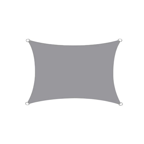 Voile d’ombrage imperméable 2x5 m Protection contre le soleil et la pluie Écran UV de jardin avec yeux métalliques et corde de fixation pour terrasse et plage gris