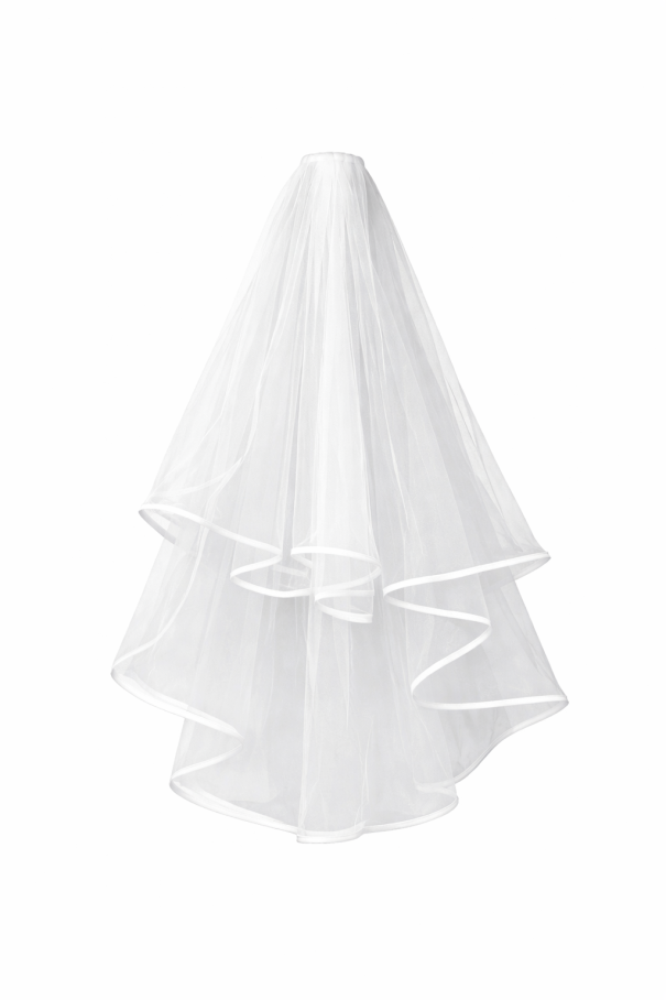 Voile de Mariage Blanc à Deux Couches en Tulle avec Bordure Barrette Élégante Accessoire de Mariage 1