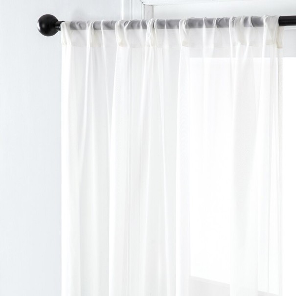 Voile gardin med öljetter krämfärgad 100 cm x 270 cm