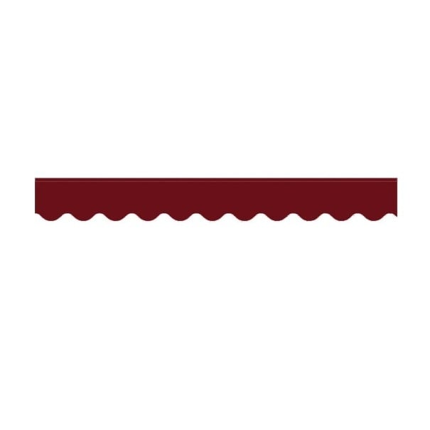 Volan pentru markiză și parasolar 385 × 23 cm din poliester impermeabil cu margine decorativă pentru balcon, terasă și pergolă burgundy
