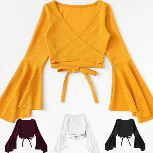 volangd crop top för kvinnor A350