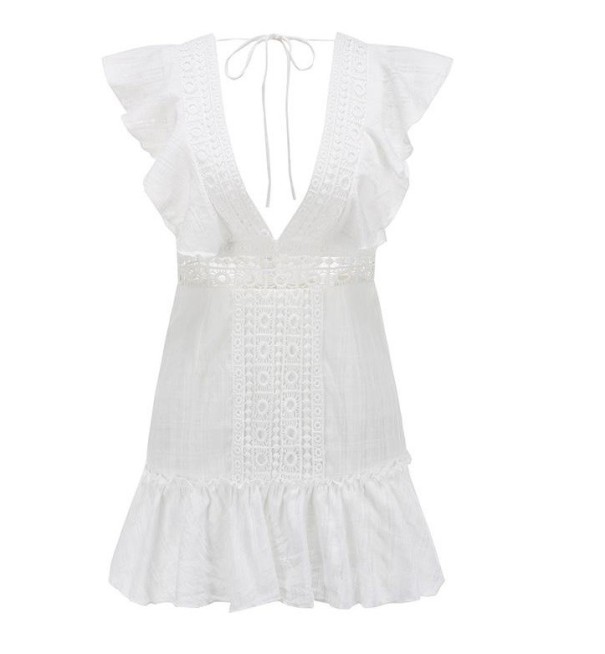 Volánkové šaty bílé XS