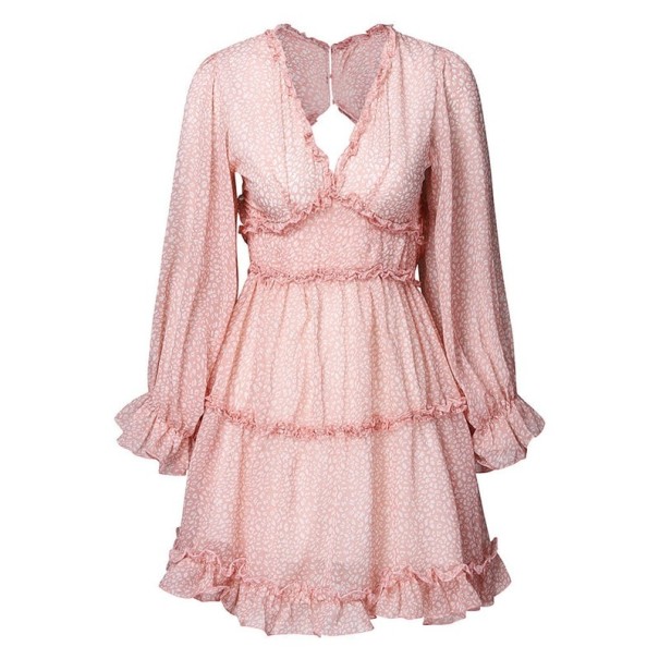 Volánkové šaty růžové S