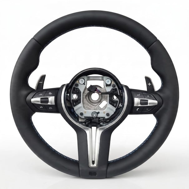 Volante deportivo para BMW Versión M3 Botones multifuncionales y levas de cambio Negro con costura de colores Para F20 F30 F32 F48 F25 F15 F80 1