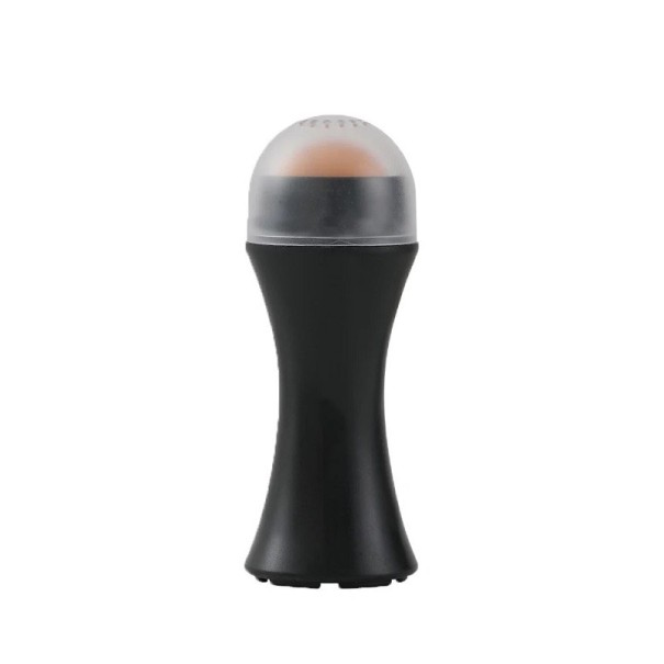 Volcanic Stone Facial Oil Absorbing Massage Ball Oil Absorbing Face Roller for Cleaning Clogged Pores 7.5 x 2.2 cm black