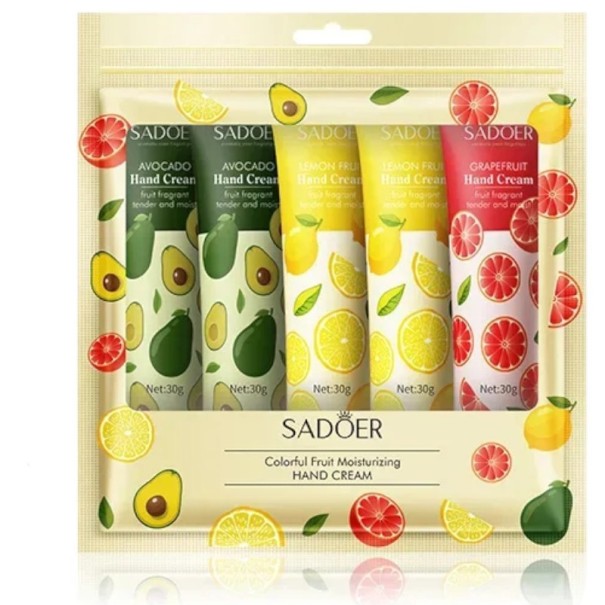 Voňavý hydratační krém na ruce 5 ks 30 g Avokádo Citron Grapefruit Výživná sada proti vysušení rukou pro každodenní péči 1