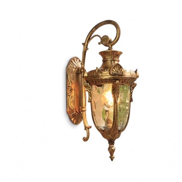 Vonkajšia nástenná lampa lucerna v retro štýle Patica E27 Krytie IP65 43 x 23 x 16 cm Hliník Bronzová farba K vchodu na fasádu aj terasu 1