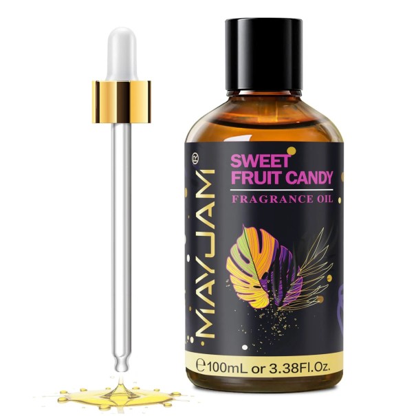 Vonný olej 100 ml s kapátkem rozměry 117 × 45 mm do zvlhčovače vzduchu aromaterapie pro provonění interiéru Sweet Fruit Candy