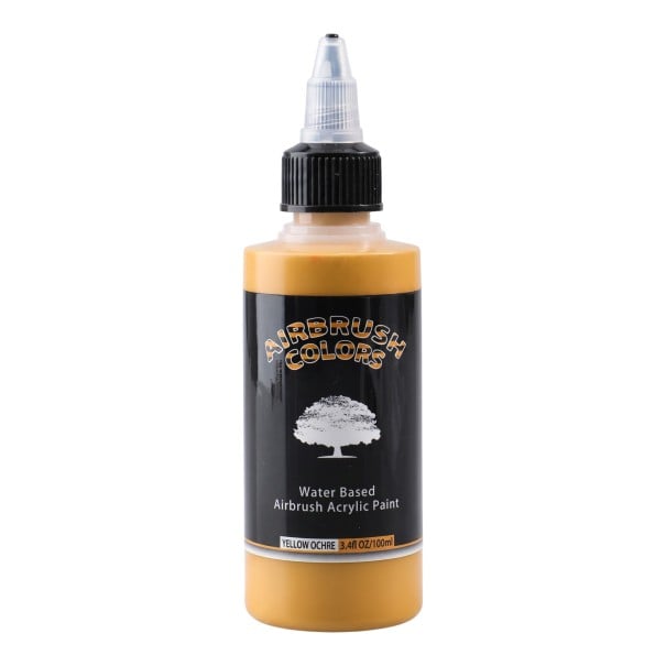 Vopsea Airbrush 100 ml Acrilic pe bază de apă pregătită pentru pulverizare fără diluare Uscare rapidă și rezistentă la apă Pentru modele textile, încălțăminte și lemn ocru